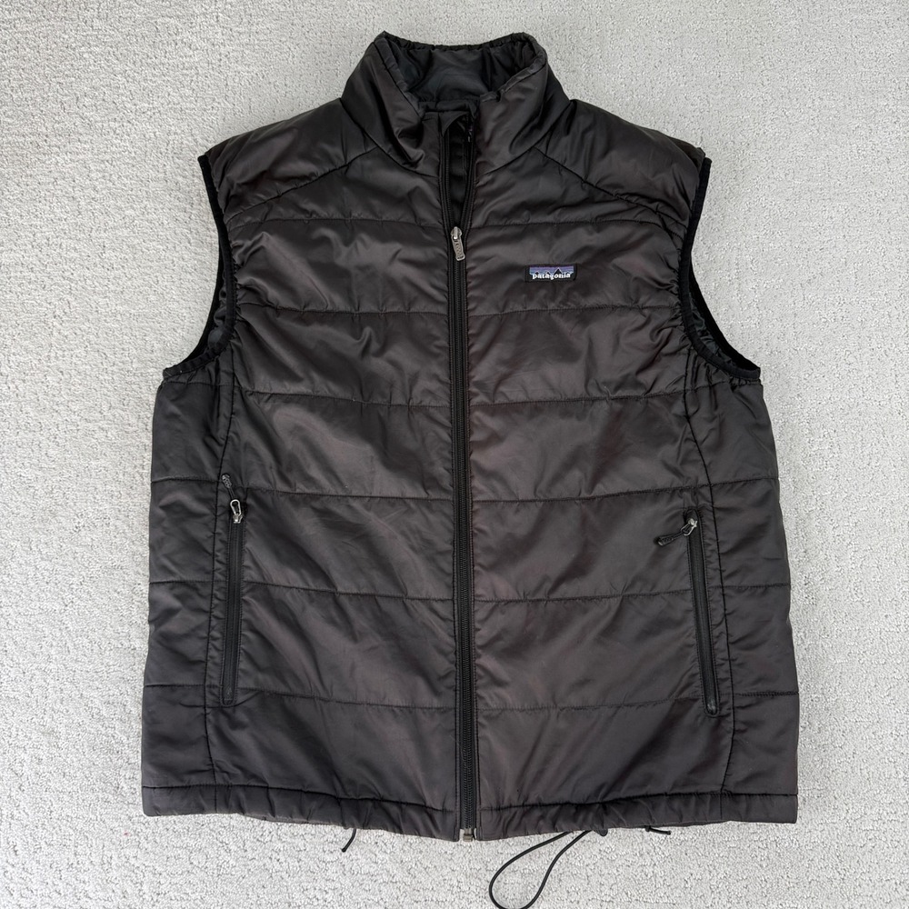 Vintage Y2K Patagonia Mens L Micro Puff Vest Black Full Zip 83997